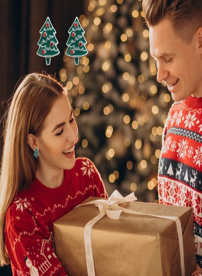 DOLLESS Christmas Stud Earrings for Women Chirstmas Tree Snowflake Bow Gift Box Santa Claus Gingerbread Earrings Set Xmas Holiday Gifts (A-12 Pairs) - Image 3